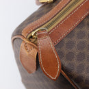 CELINE Macadam Canvas Boston Bag PVC Leather Brown Gold Auth ka7077-21
