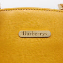 Burberrys Hand Bag Leather Yellow Gold Auth ka7079-14