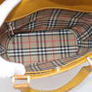 Burberrys Hand Bag Leather Yellow Gold Auth ka7079-15
