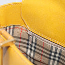 Burberrys Hand Bag Leather Yellow Gold Auth ka7079-18