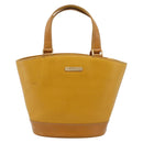 Burberrys Hand Bag Leather Yellow Gold Auth ka7079-2