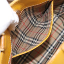 Burberrys Hand Bag Leather Yellow Gold Auth ka7079-20