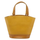 Burberrys Hand Bag Leather Yellow Gold Auth ka7079-3