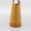 Burberrys Hand Bag Leather Yellow Gold Auth ka7079-4