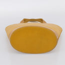 Burberrys Hand Bag Leather Yellow Gold Auth ka7079-9