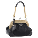 PRADA Hand Bag Nylon Black Silver Auth ka7080V-1