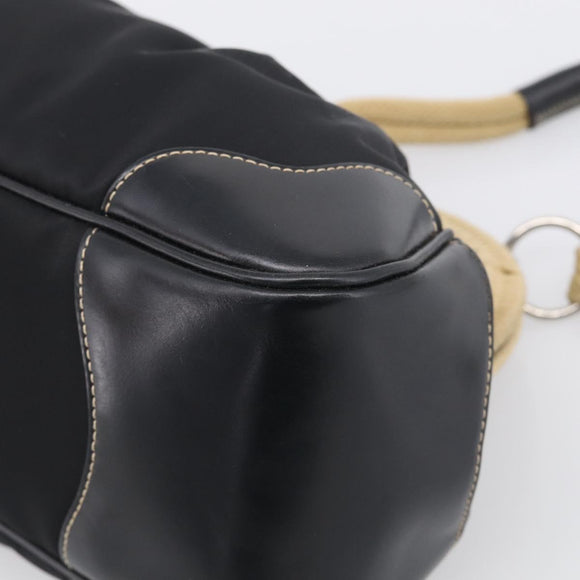 PRADA Hand Bag Nylon Black Silver Auth ka7080V
