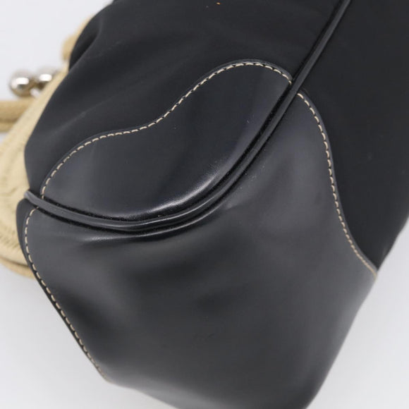 PRADA Hand Bag Nylon Black Silver Auth ka7080V