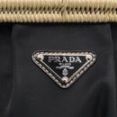 PRADA Hand Bag Nylon Black Silver Auth ka7080V-14