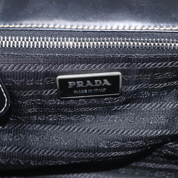 PRADA Hand Bag Nylon Black Silver Auth ka7080V