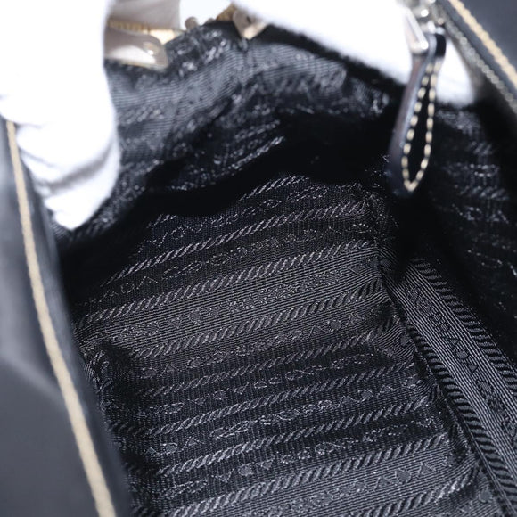 PRADA Hand Bag Nylon Black Silver Auth ka7080V