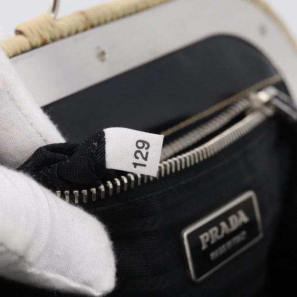 PRADA Hand Bag Nylon Black Silver Auth ka7080V