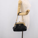 PRADA Hand Bag Nylon Black Silver Auth ka7080V-23