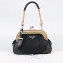 PRADA Hand Bag Nylon Black Silver Auth ka7080V-24