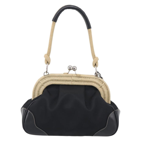 PRADA Hand Bag Nylon Black Silver Auth ka7080V