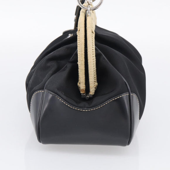 PRADA Hand Bag Nylon Black Silver Auth ka7080V