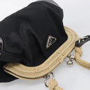 PRADA Hand Bag Nylon Black Silver Auth ka7080V-6