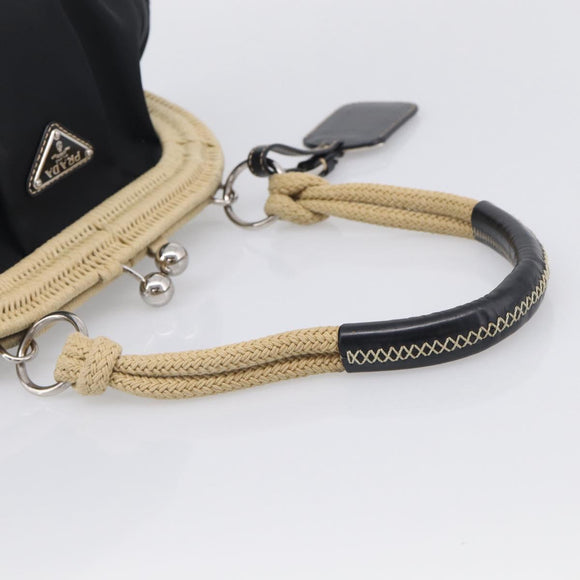 PRADA Hand Bag Nylon Black Silver Auth ka7080V