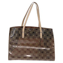 Salvatore Ferragamo Tote Bag Vinyl Clear Silver Auth ka7081-3