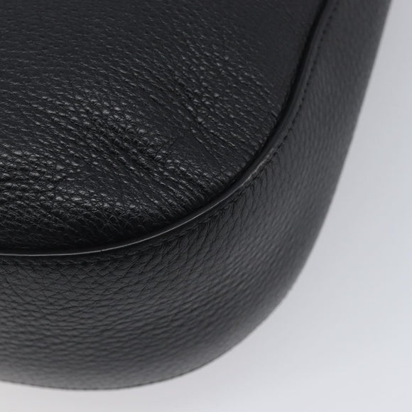PRADA Shoulder Bag Leather Black Gold Auth ka7084V