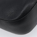 PRADA Shoulder Bag Leather Black Gold Auth ka7084V-15