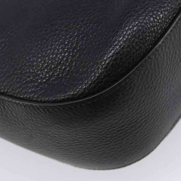PRADA Shoulder Bag Leather Black Gold Auth ka7084V