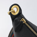 PRADA Shoulder Bag Leather Black Gold Auth ka7084V-17