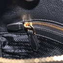 PRADA Shoulder Bag Leather Black Gold Auth ka7084V-22