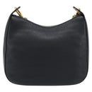 PRADA Shoulder Bag Leather Black Gold Auth ka7084V-3