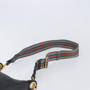 PRADA Shoulder Bag Leather Black Gold Auth ka7084V-8