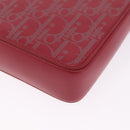 Christian Dior Trotter Canvas Oblique Galaxy Bag Leather Red Silver Auth ka7091M-12