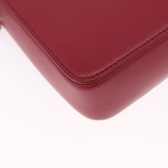 Christian Dior Trotter Canvas Oblique Galaxy Bag Leather Red Silver Auth ka7091M
