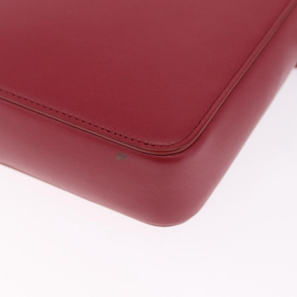 Christian Dior Trotter Canvas Oblique Galaxy Bag Leather Red Silver Auth ka7091M