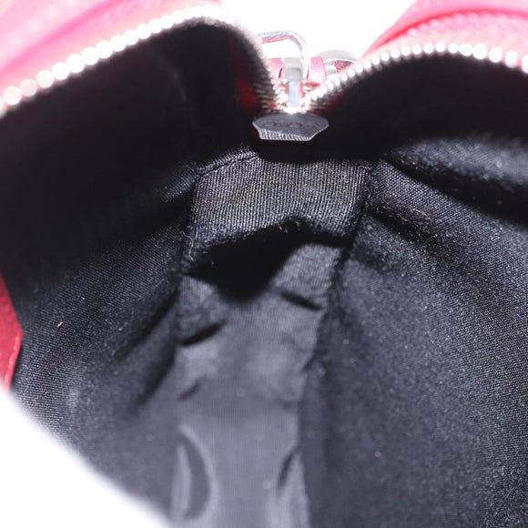 Christian Dior Trotter Canvas Oblique Galaxy Bag Leather Red Silver Auth ka7091M