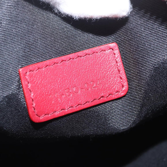 Christian Dior Trotter Canvas Oblique Galaxy Bag Leather Red Silver Auth ka7091M