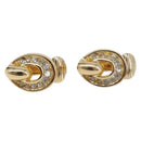 Christian Dior Rhinestone Earring Metal Gold Tone Auth ka7095-2