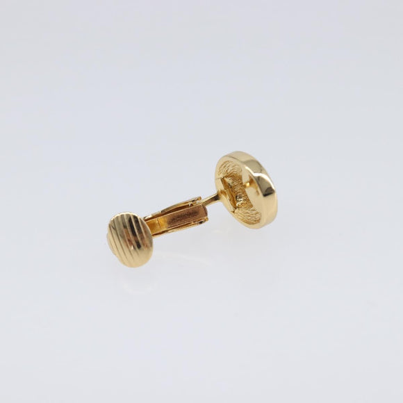 Christian Dior Rhinestone Earring Metal Gold Tone Auth ka7095