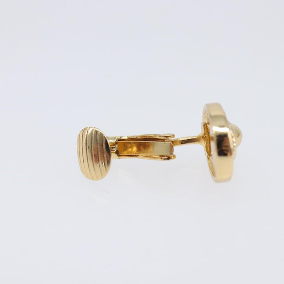 Christian Dior Rhinestone Earring Metal Gold Tone Auth ka7095