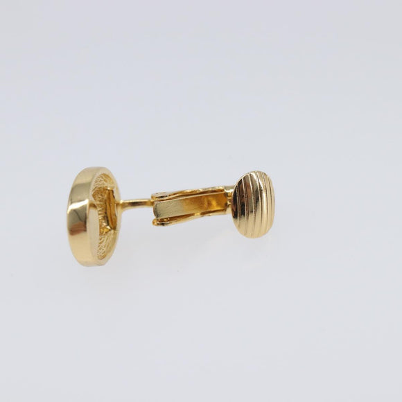 Christian Dior Rhinestone Earring Metal Gold Tone Auth ka7095
