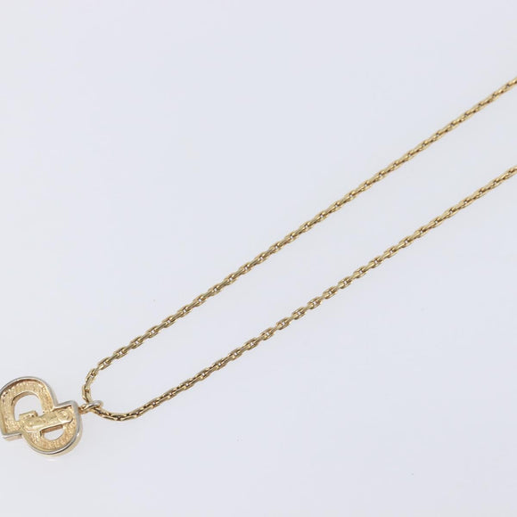 Christian Dior Necklace Metal Gold Tone Auth ka7097