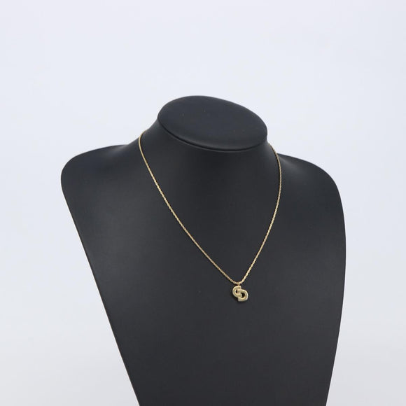 Christian Dior Necklace Metal Gold Tone Auth ka7097