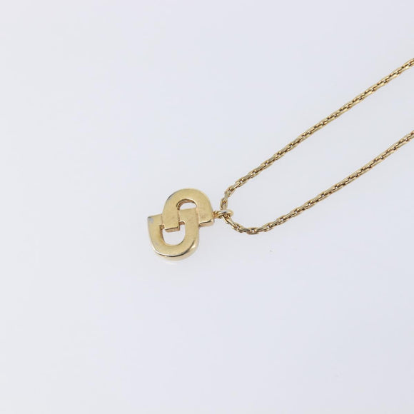 Christian Dior Necklace Metal Gold Tone Auth ka7097