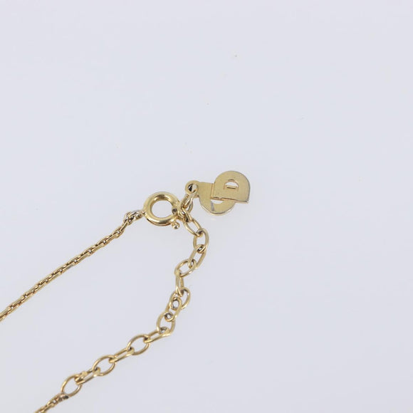 Christian Dior Necklace Metal Gold Tone Auth ka7097