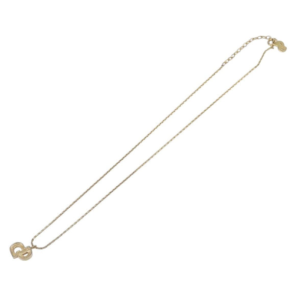 Christian Dior Necklace Metal Gold Tone Auth ka7097