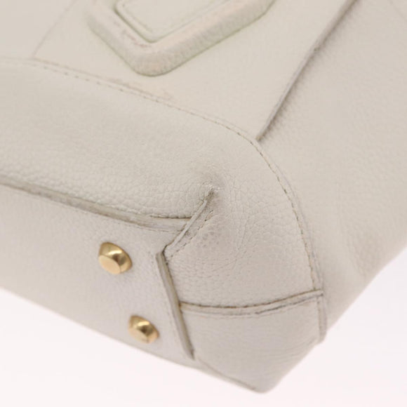 Bottega Veneta MAXI INTRECCIATO Arco Mini Hand Bag Leather White Auth ka7101A