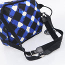 CHANEL Airline Backpack Nylon Blue Silver CC Auth ka7106V-10