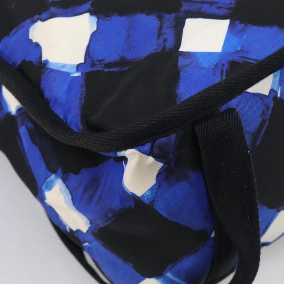 CHANEL Airline Backpack Nylon Blue Silver CC Auth ka7106V