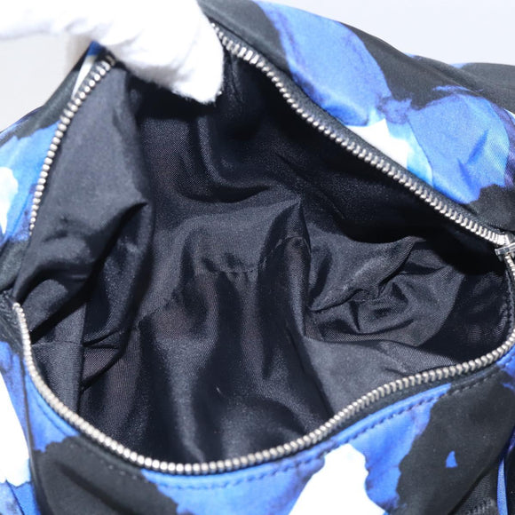 CHANEL Airline Backpack Nylon Blue Silver CC Auth ka7106V