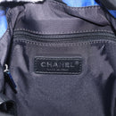 CHANEL Airline Backpack Nylon Blue Silver CC Auth ka7106V-21