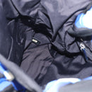 CHANEL Airline Backpack Nylon Blue Silver CC Auth ka7106V-23